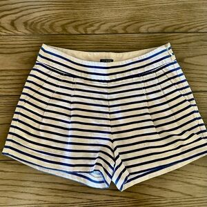 J. Crew Navy and White High Waist Shorts